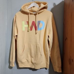 Men's Beige Hoodie with Colorful Logo HWD Size S